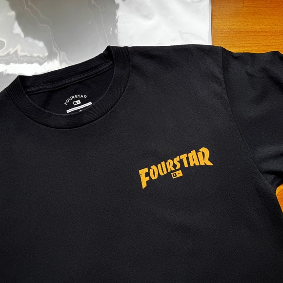 Fourstar Clothing x Thrasher Mag T-Shirt Size Medium Black Skateboarding 90s Y2k - Picture 3 of 6